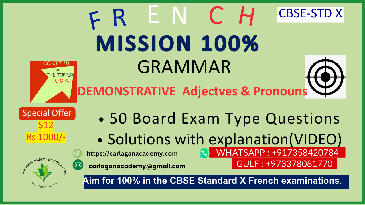 Mission 100 Demonstrative Adjective & Pronouns