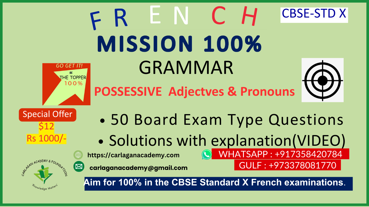 Mission 100 POSSESSIVE ADJECTIVES & PRONOUNS